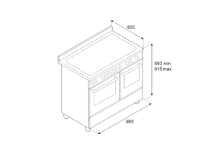 100 cm induction top electric double oven | Bertazzoni